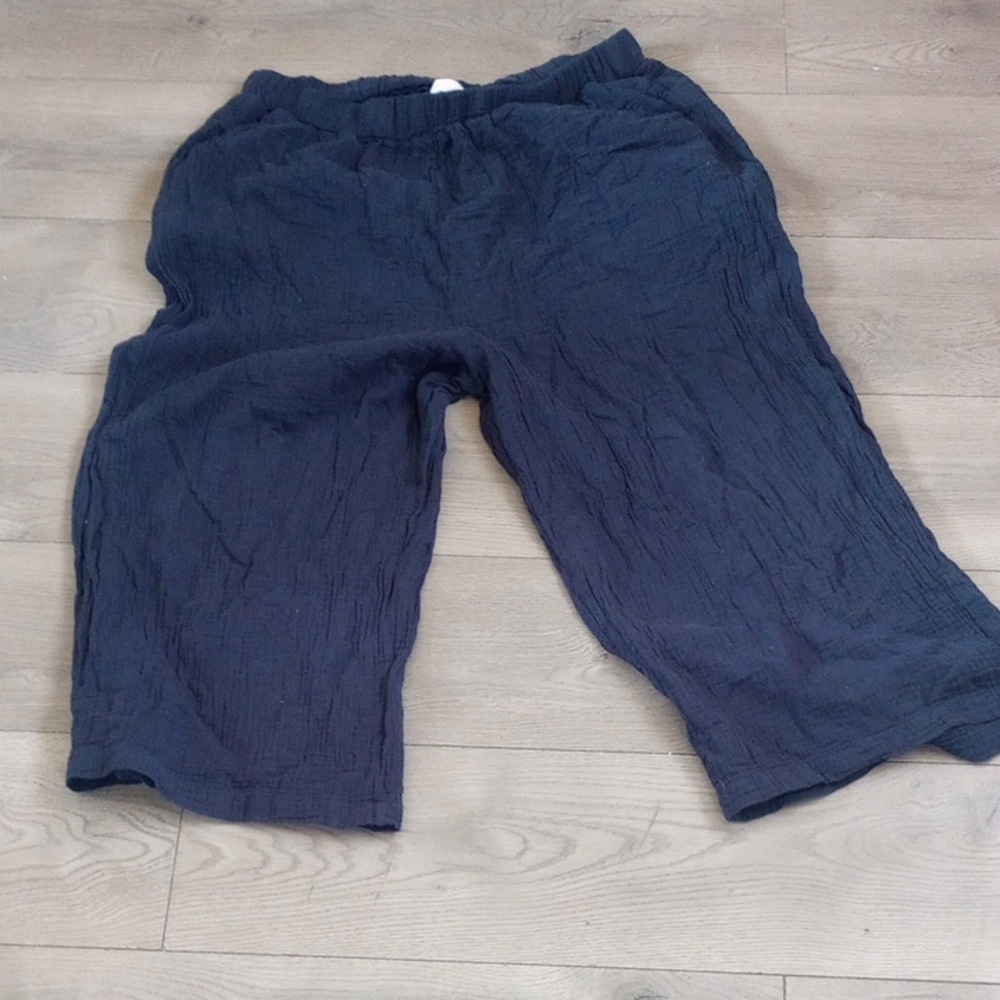 Cynthia Rowley Deep Blue Textured Pants